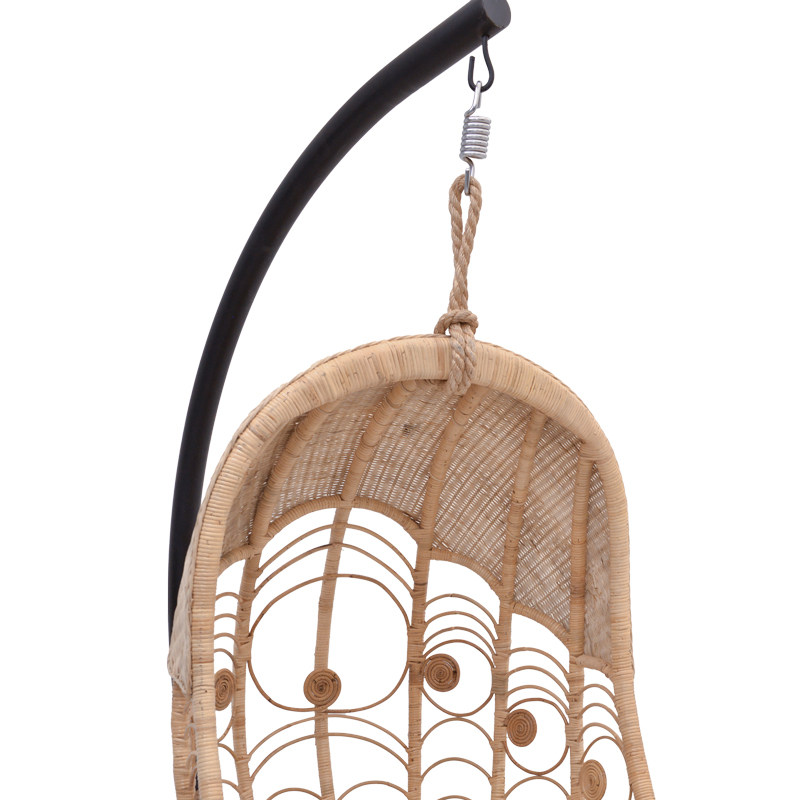Labreone swing pakoworld rattan in natural color-black metal-beige cushion 82x82x200cm Labreone swing pakoworld rattan in natural color-black metal-beige cushion 82x82x200cm