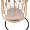Labreone swing pakoworld rattan in natural color-black metal-beige cushion 82x82x200cm