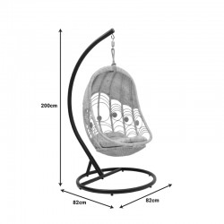 Labreone swing pakoworld rattan in natural color-black metal-beige cushion 82x82x200cm Labreone swing pakoworld rattan in natural color-black metal-beige cushion 82x82x200cm