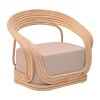 Armchair Radictive pakoworld rattan in natural color with beige cushion 88x57x73cm