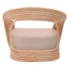 Armchair Radictive pakoworld rattan in natural color with beige cushion 88x57x73cm