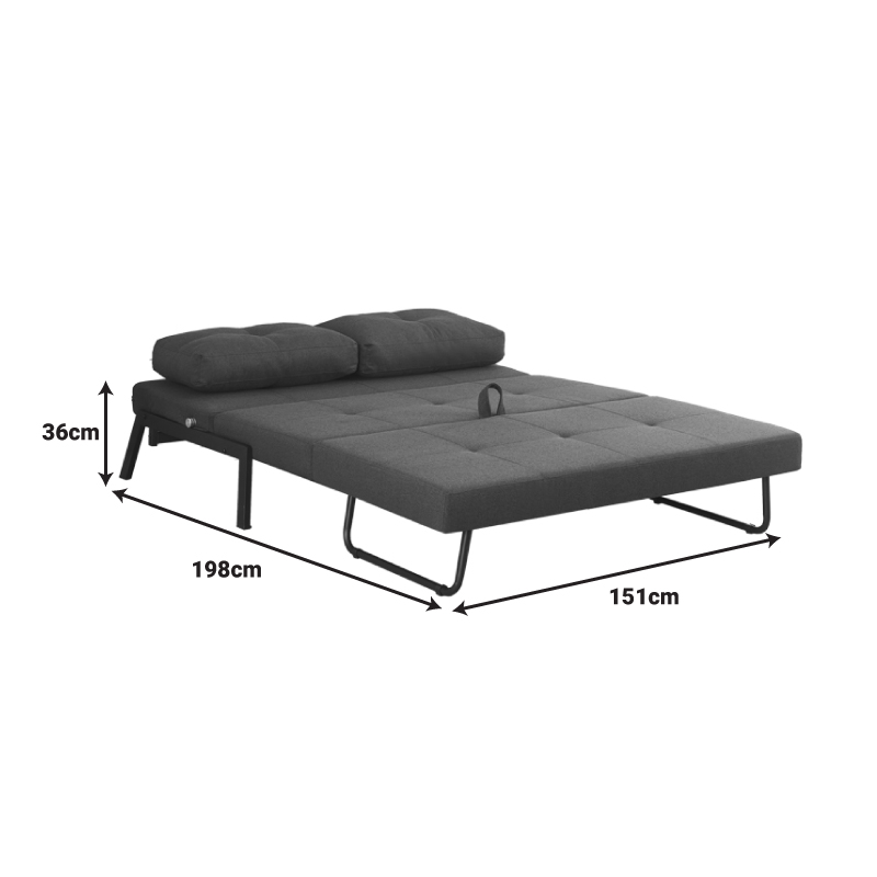 Sofa-bed Hafrene pakoworld anthracite fabric 151x94x71cm Sofa-bed Hafrene pakoworld anthracite fabric 151x94x71cm