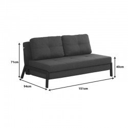 Sofa-bed Hafrene pakoworld orange fabric 151x94x71cm Sofa-bed Hafrene pakoworld orange fabric 151x94x71cm