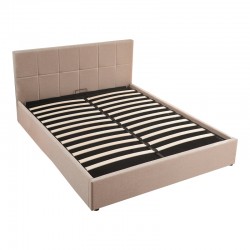 Double bed with storage space Zamblene pakoworld beige fabric 160x200cm Double bed with storage space Zamblene pakoworld beige fabric 160x200cm