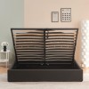Double bed with storage space Majore pakoworld anthracite fabric 160x200cm