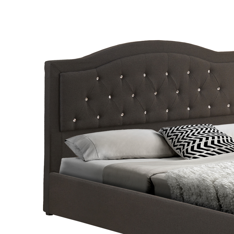 Double bed with storage space Majore pakoworld anthracite fabric 160x200cm Double bed with storage space Majore pakoworld anthracite fabric 160x200cm