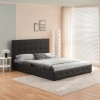 Double bed with storage space Cankere pakoworld black pu 160x200cm