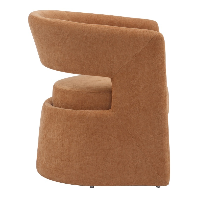 Armchair Leicy pakoworld fabric in brown shade 69x63x76.5cm Armchair Leicy pakoworld fabric in brown shade 69x63x76.5cm