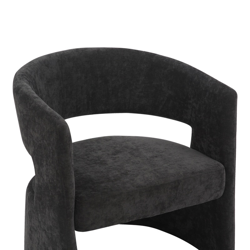 Armchair Leicy pakoworld fabric in black shade 69x63x76.5cm Armchair Leicy pakoworld fabric in black shade 69x63x76.5cm