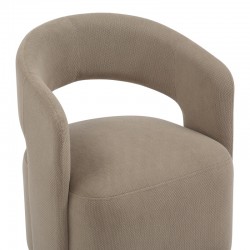 Armchair Lemouton pakoworld fabric in gray-beige shade 69.5x66x80cm Armchair Lemouton pakoworld fabric in gray-beige shade 69.5x66x80cm