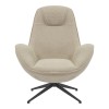 Armchair rotaitng Flago pakoworld boucle fabric in beige shade 85x88x103.5cm