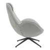 Armchair rotating Flago pakoworld boucle fabric in light gray shade 85x88x103.5cm