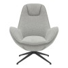 Armchair rotating Flago pakoworld boucle fabric in light gray shade 85x88x103.5cm