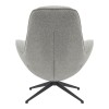 Armchair rotating Flago pakoworld boucle fabric in light gray shade 85x88x103.5cm