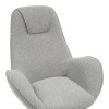 Armchair rotating Flago pakoworld boucle fabric in light gray shade 85x88x103.5cm
