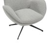 Armchair rotating Flago pakoworld boucle fabric in light gray shade 85x88x103.5cm