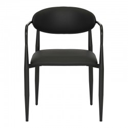 Armchair Kalone pakoworld pu in black color 56x55x78cm