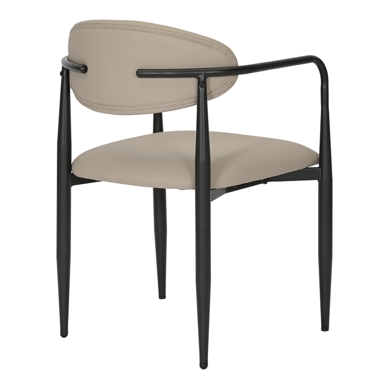 Armchair Kalone pakoworld pu in grey-beige color 56x55x78cm Armchair Kalone pakoworld pu in grey-beige color 56x55x78cm