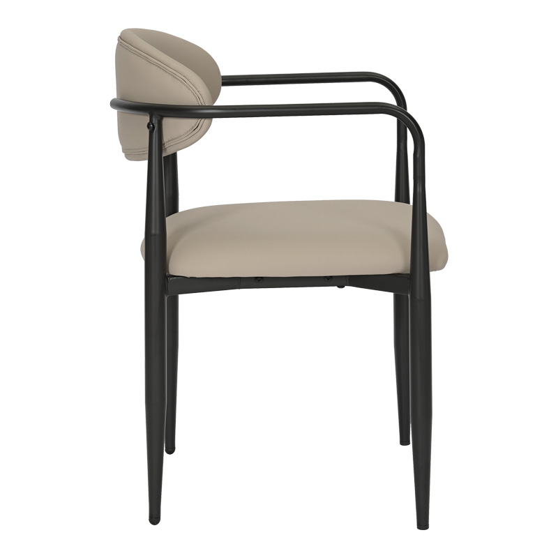 Armchair Kalone pakoworld pu in grey-beige color 56x55x78cm Armchair Kalone pakoworld pu in grey-beige color 56x55x78cm