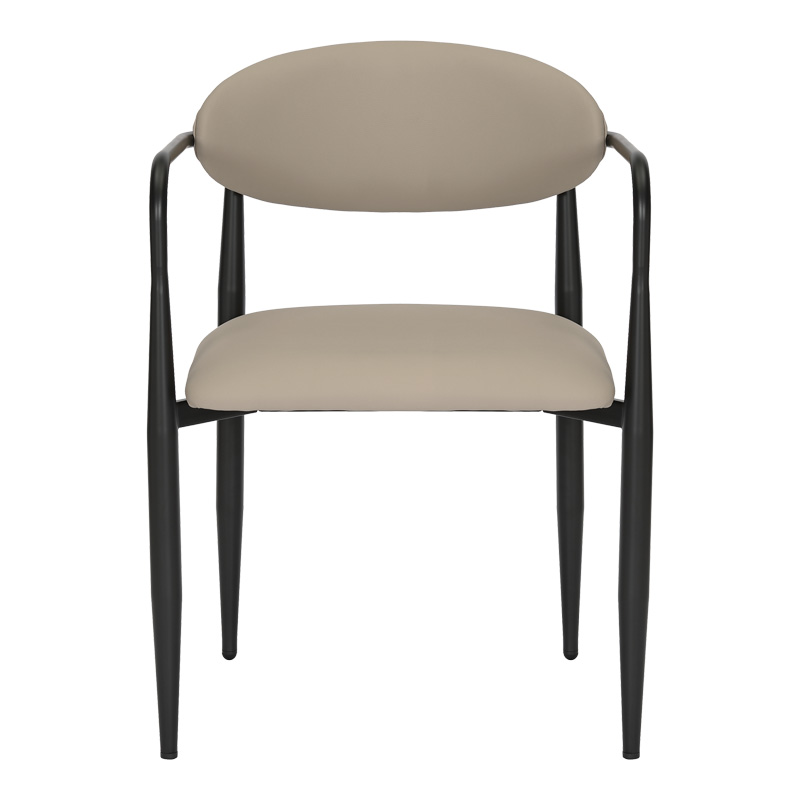 Armchair Kalone pakoworld pu in grey-beige color 56x55x78cm Armchair Kalone pakoworld pu in grey-beige color 56x55x78cm