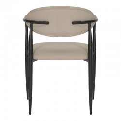 Armchair Kalone pakoworld pu in grey-beige color 56x55x78cm Armchair Kalone pakoworld pu in grey-beige color 56x55x78cm