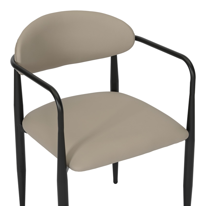 Armchair Kalone pakoworld pu in grey-beige color 56x55x78cm Armchair Kalone pakoworld pu in grey-beige color 56x55x78cm