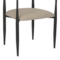 Armchair Kalone pakoworld pu in grey-beige color 56x55x78cm Armchair Kalone pakoworld pu in grey-beige color 56x55x78cm