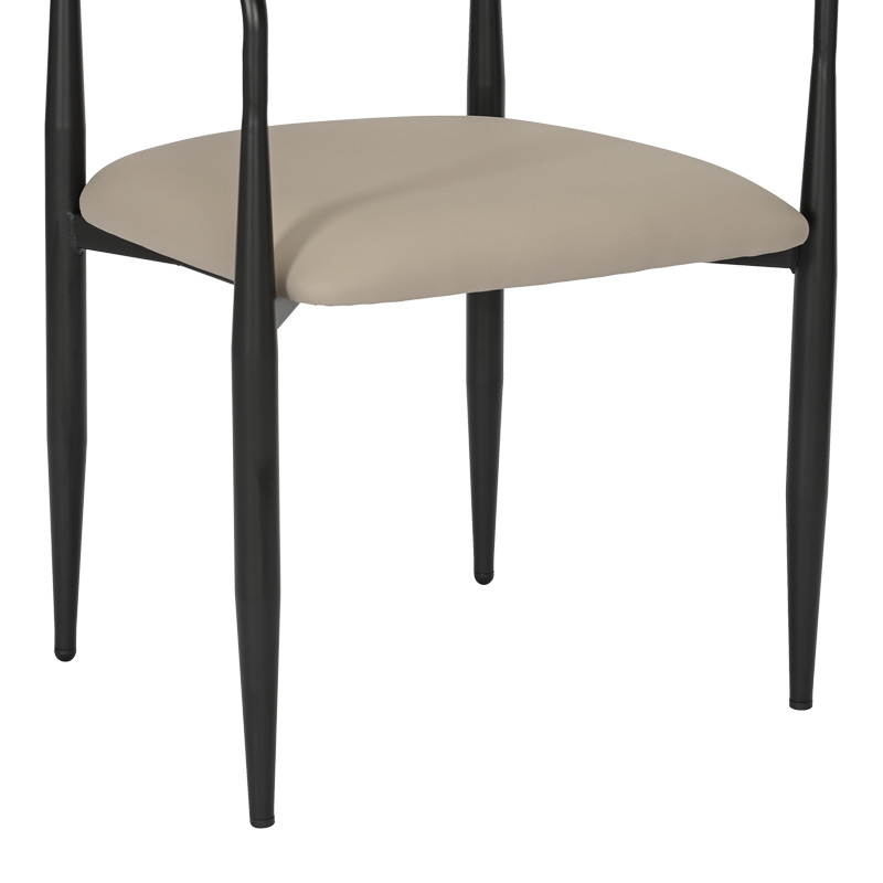 Armchair Kalone pakoworld pu in grey-beige color 56x55x78cm Armchair Kalone pakoworld pu in grey-beige color 56x55x78cm