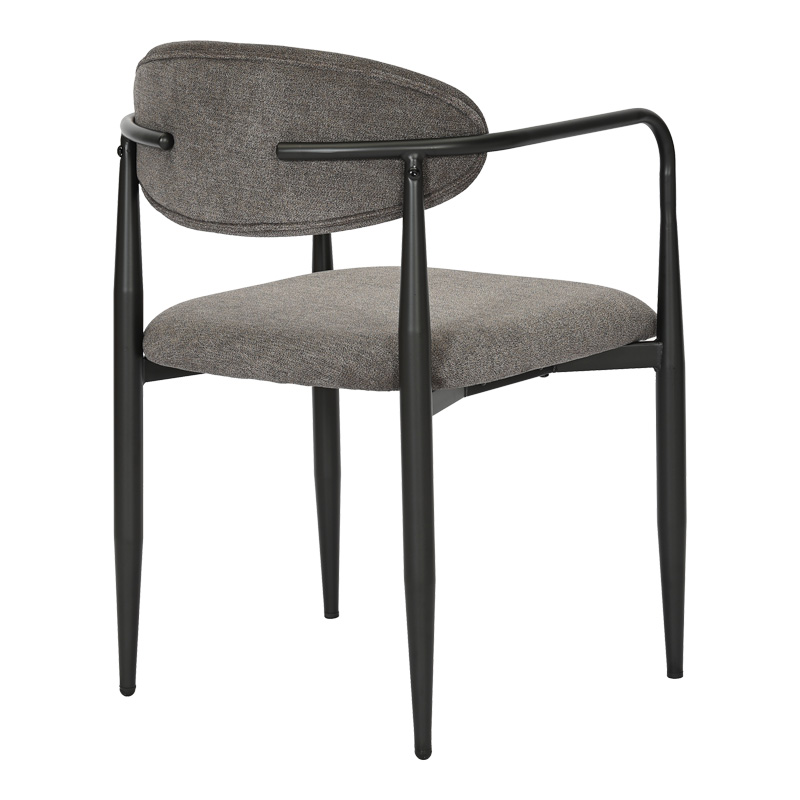 Armchair Kalone pakoworld fabric in antracite color 56x55x78cm Armchair Kalone pakoworld fabric in antracite color 56x55x78cm