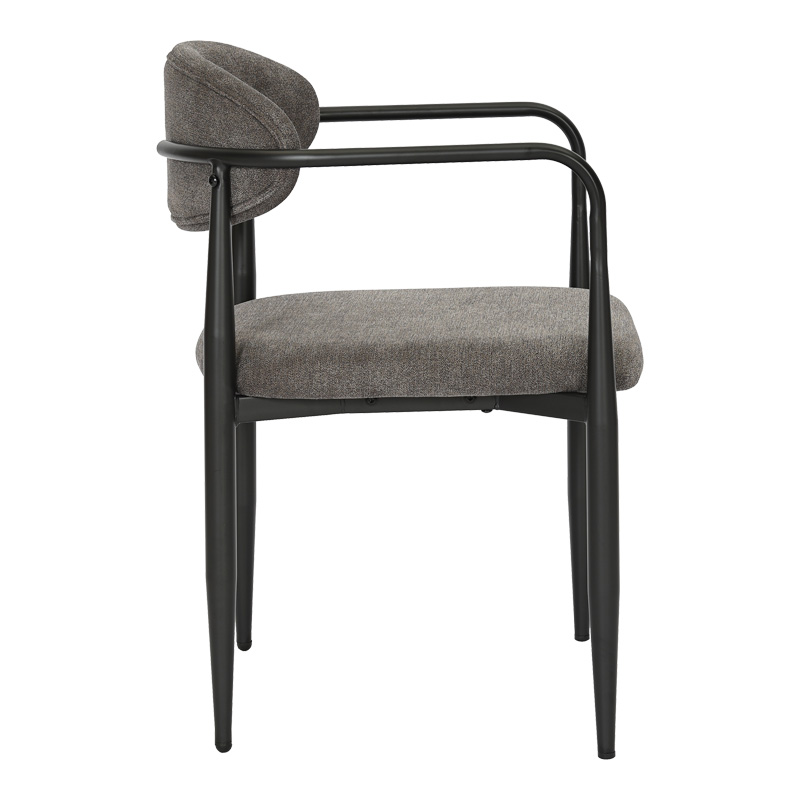 Armchair Kalone pakoworld fabric in antracite color 56x55x78cm Armchair Kalone pakoworld fabric in antracite color 56x55x78cm