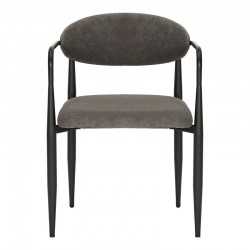 Armchair Kalone pakoworld fabric in antracite color 56x55x78cm Armchair Kalone pakoworld fabric in antracite color 56x55x78cm