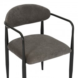 Armchair Kalone pakoworld fabric in antracite color 56x55x78cm Armchair Kalone pakoworld fabric in antracite color 56x55x78cm