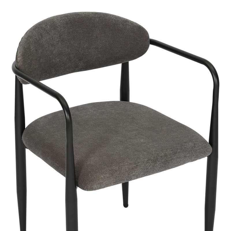 Armchair Kalone pakoworld fabric in antracite color 56x55x78cm Armchair Kalone pakoworld fabric in antracite color 56x55x78cm