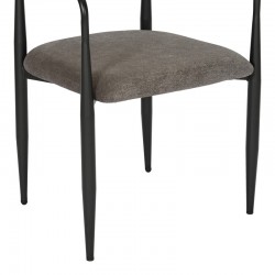 Armchair Kalone pakoworld fabric in antracite color 56x55x78cm Armchair Kalone pakoworld fabric in antracite color 56x55x78cm