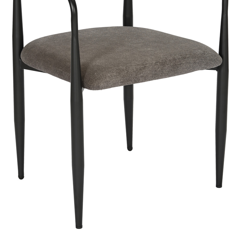 Armchair Kalone pakoworld fabric in antracite color 56x55x78cm Armchair Kalone pakoworld fabric in antracite color 56x55x78cm