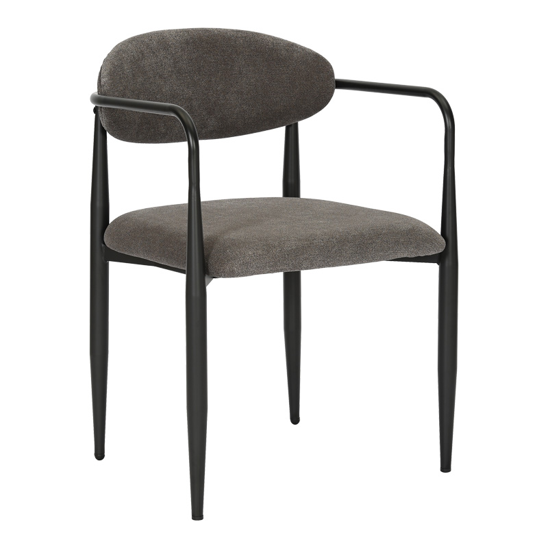 Armchair Kalone pakoworld fabric in antracite color 56x55x78cm