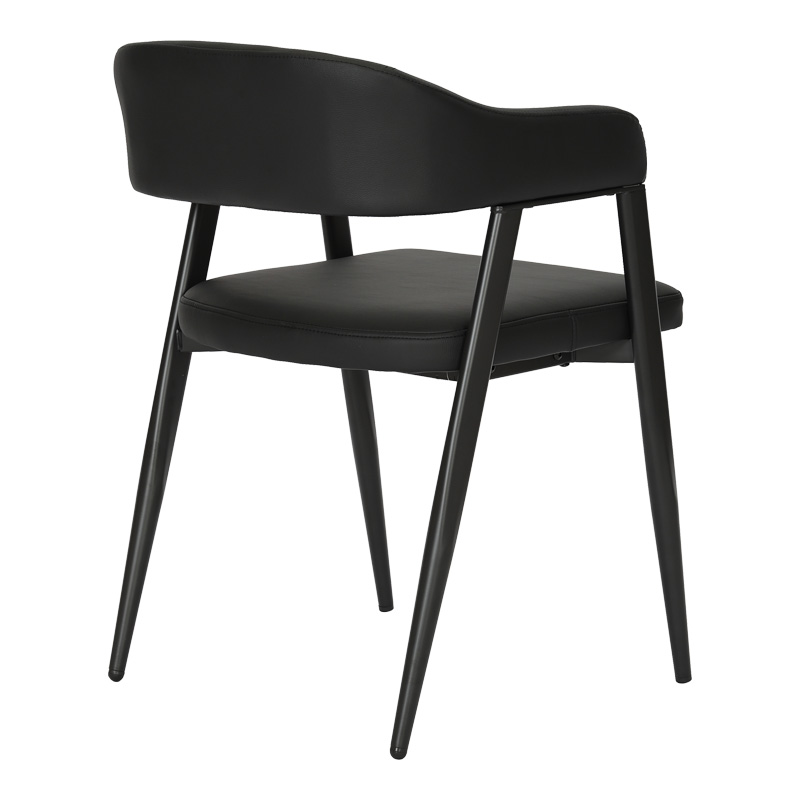 Armchair Sezan pakoworld pu in black color 56x55x78cm