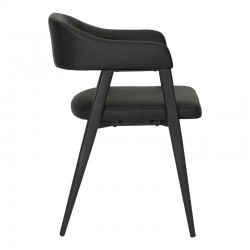 Armchair Sezan pakoworld pu in black color 56x55x78cm