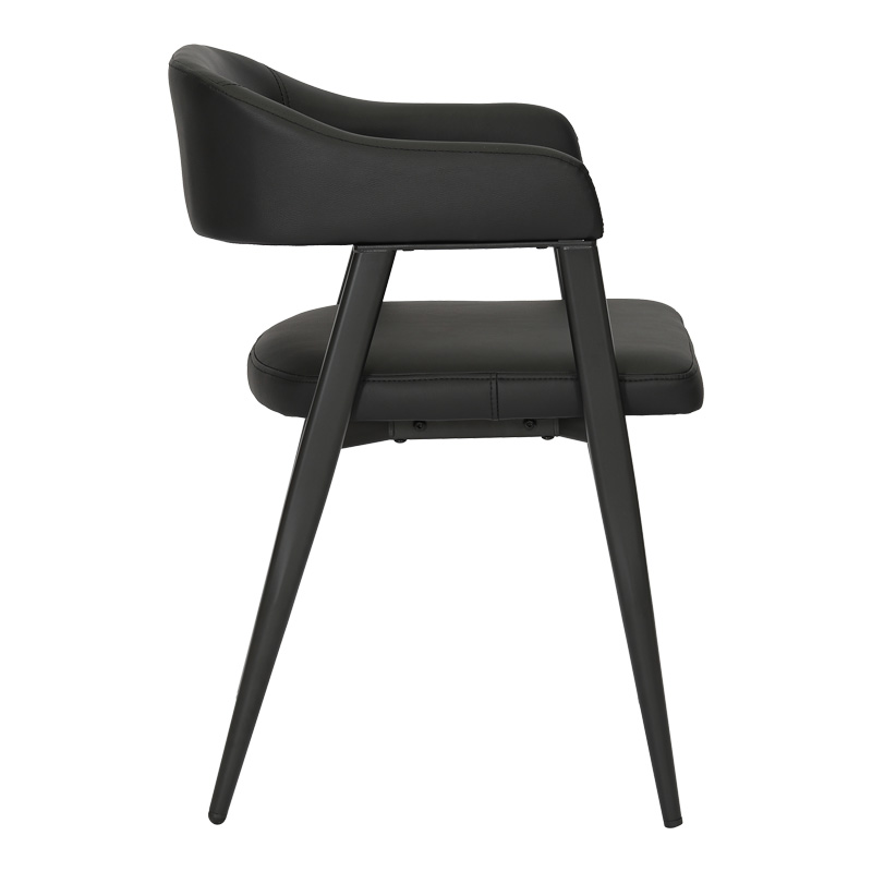 Armchair Sezan pakoworld pu in black color 56x55x78cm