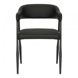 Armchair Sezan pakoworld pu in black color 56x55x78cm