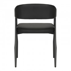 Armchair Sezan pakoworld pu in black color 56x55x78cm