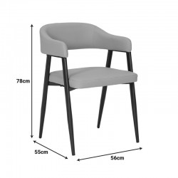 Armchair Sezan pakoworld pu in black color 56x55x78cm