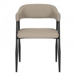Armchair Sezan pakoworld pu in grey-beige color 56x55x78cm