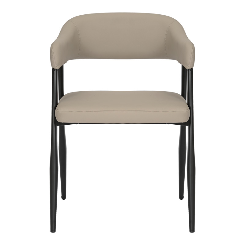 Armchair Sezan pakoworld pu in grey-beige color 56x55x78cm