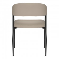 Armchair Sezan pakoworld pu in grey-beige color 56x55x78cm