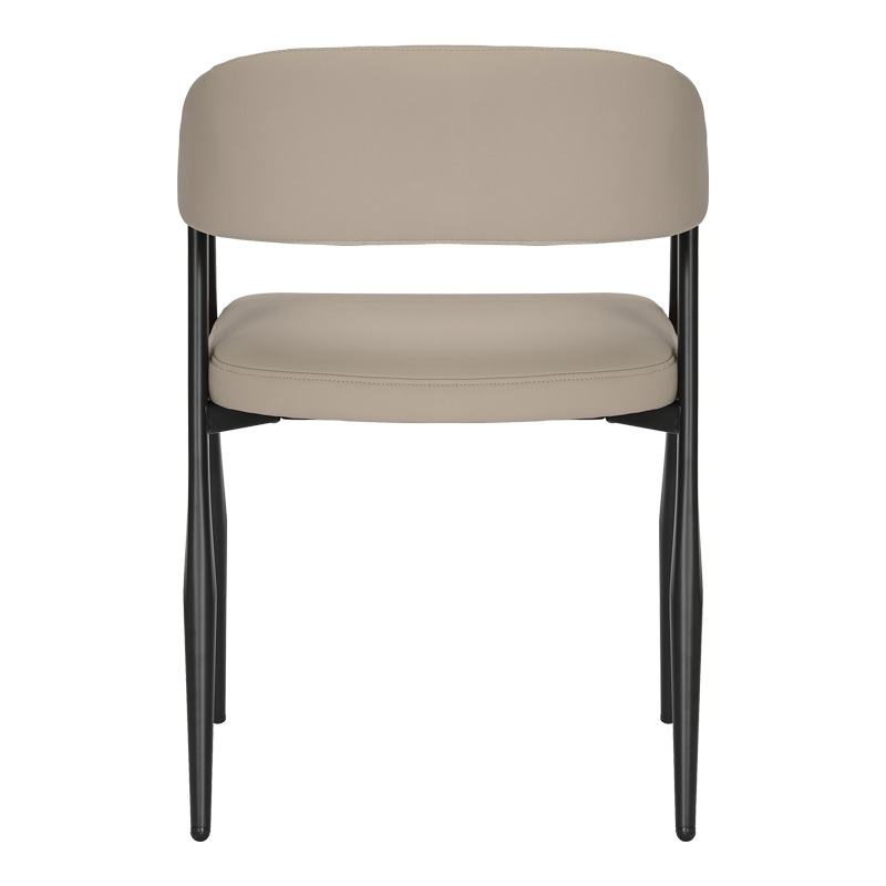 Armchair Sezan pakoworld pu in grey-beige color 56x55x78cm