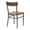 Καρέκλα Zerca pakoworld σκελετός καφέ μέταλλο με rubberwood σε φυσική απόχρωση 49x44x82εκ