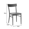 Καρέκλα Zerca pakoworld σκελετός ανθρακί μέταλλο με rubberwood σε φυσική απόχρωση 49x44x82εκ