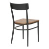 Καρέκλα Zerca pakoworld σκελετός ανθρακί μέταλλο με rubberwood σε φυσική απόχρωση 49x44x82εκ