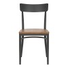Καρέκλα Zerca pakoworld σκελετός ανθρακί μέταλλο με rubberwood σε φυσική απόχρωση 49x44x82εκ